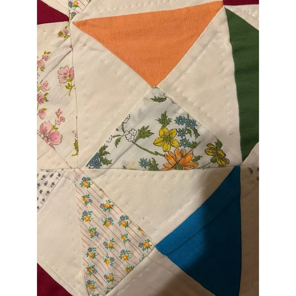 Handmade Triangle Quilt approximately 72